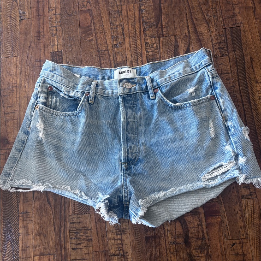 AGOLDE Women's Blue Denim Shorts